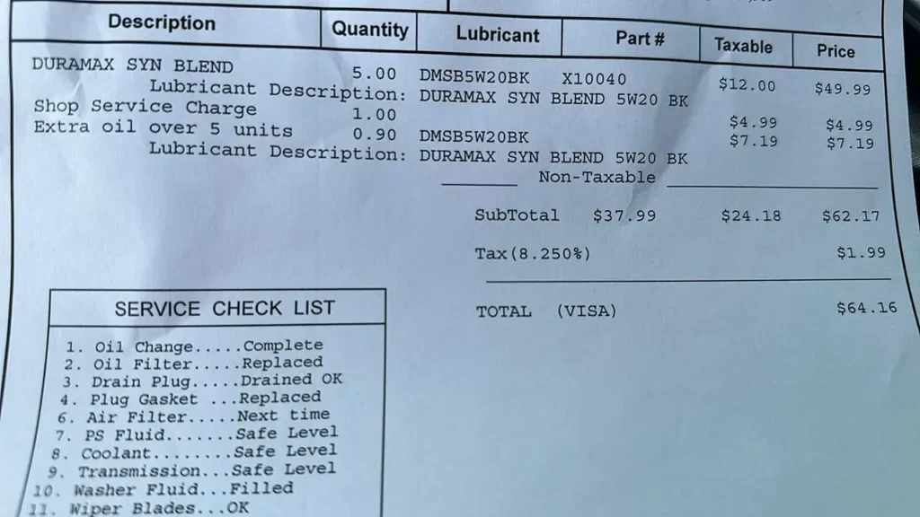 Take 5 Oil Change Prices 2024